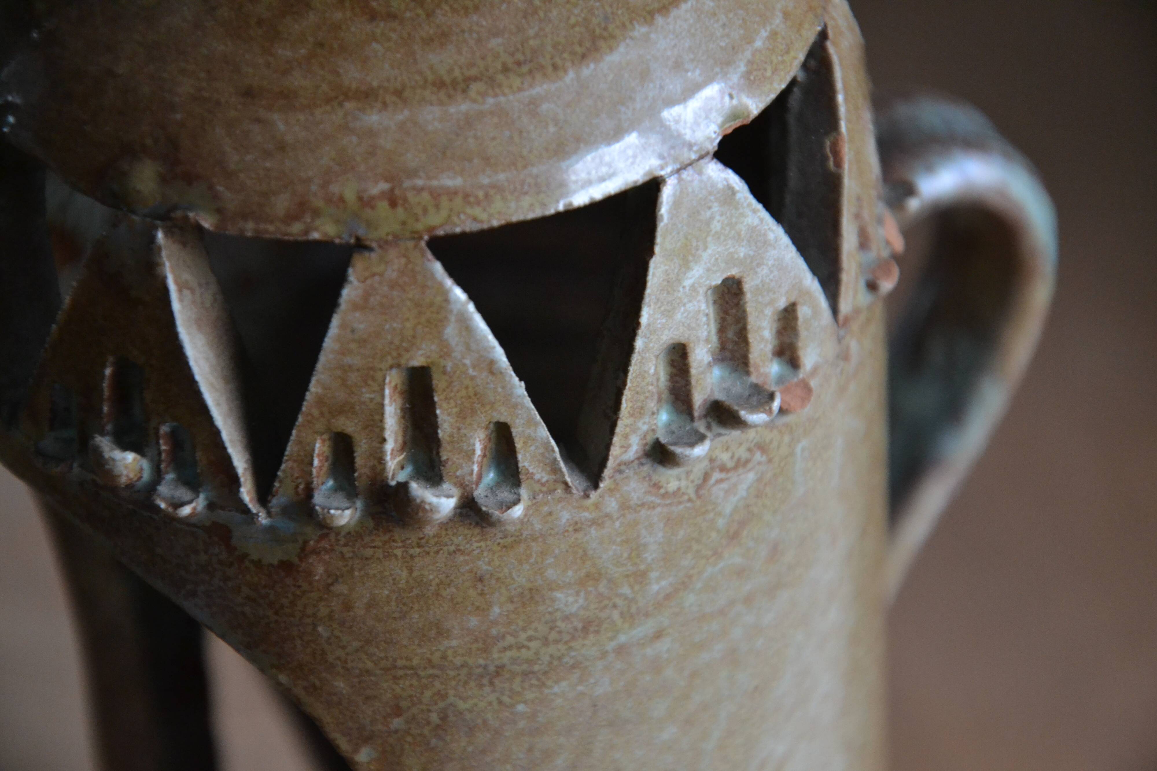 Stoneware photophore "the Cyclades" 1970s