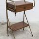 teak gold metal bedside table