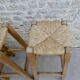 Lot of 3 high stool, bar, solid oak and mulched seat