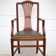 Fauteuil Art nouveau fauteuil bois avec assise cuir vert, pieds guimard style, salon, bibliothèque