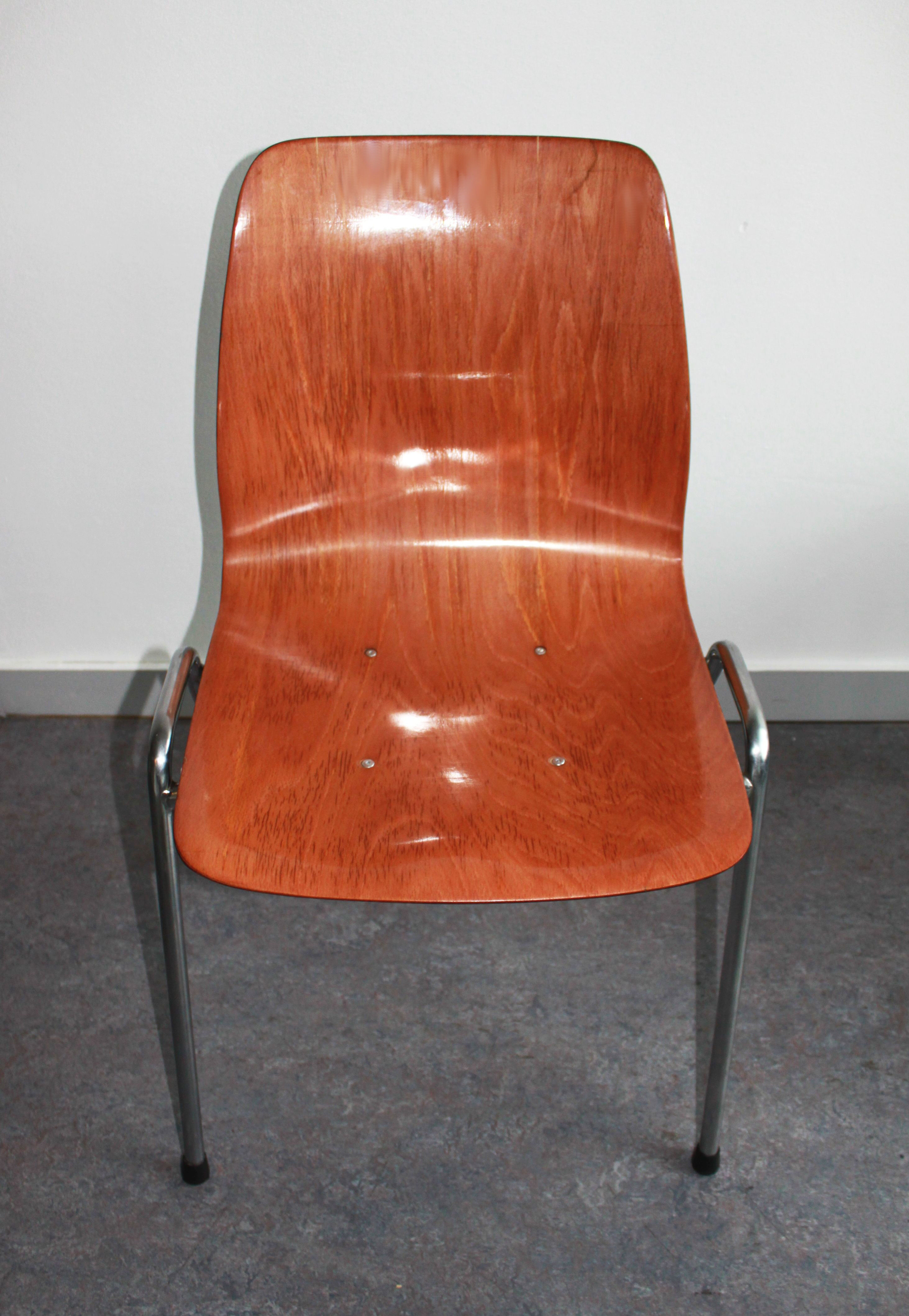 Ensemble de 6 chaises pagholz bicolores par Adam Stegner, 1960
