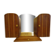 Art Deco extra furniture 1920/1940 to install or fix, wooden, central mirror, 2 doors, 1 drawer