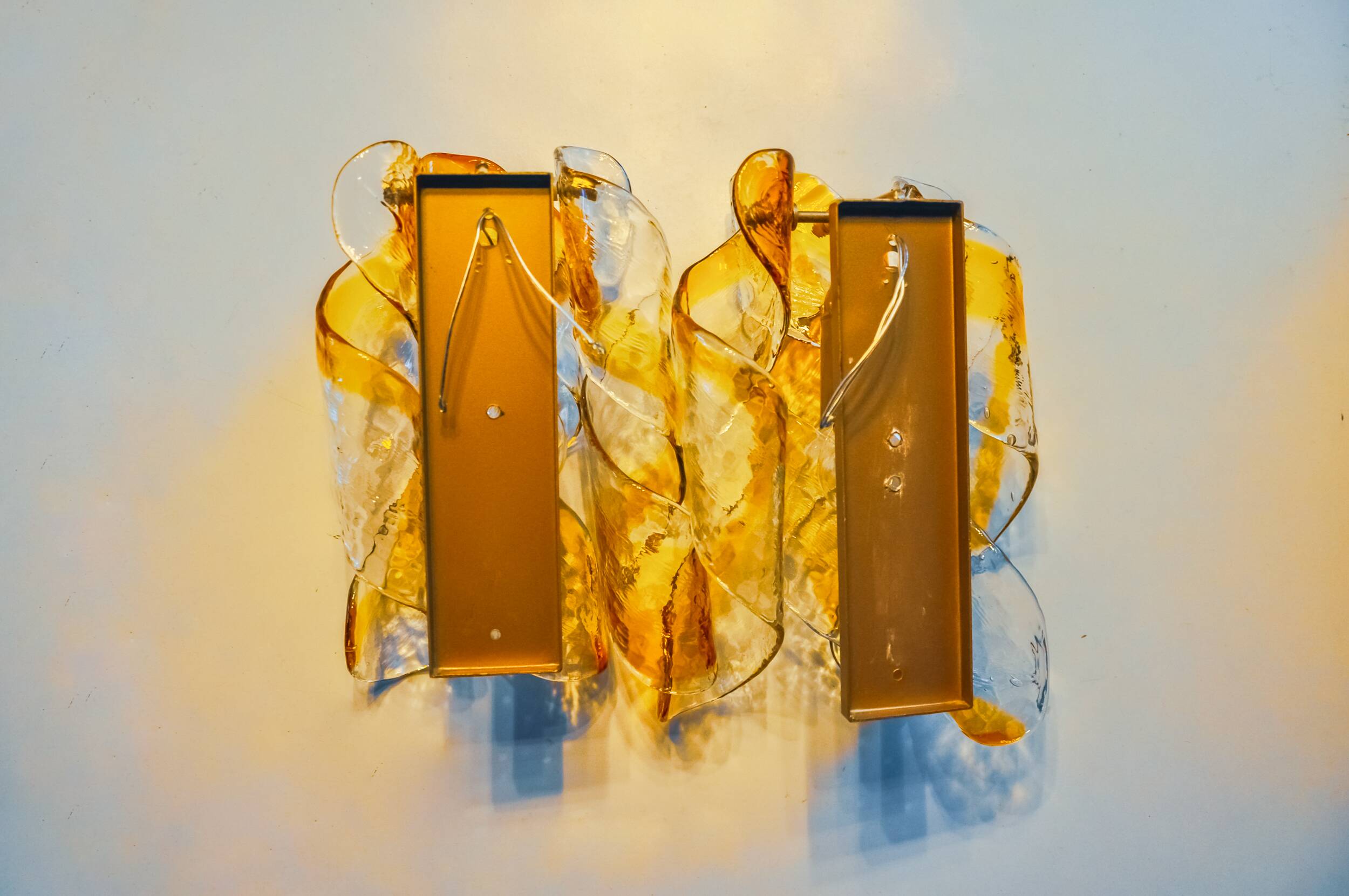 Pair of "Spirales" wall lights by Murano Mazzega, Italy, 1970