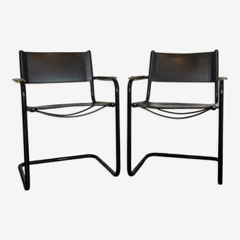 Pair of armchairs cantilever bauhaus 70s