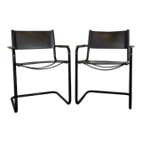Paire de fauteuils cantilever bauhaus années 70