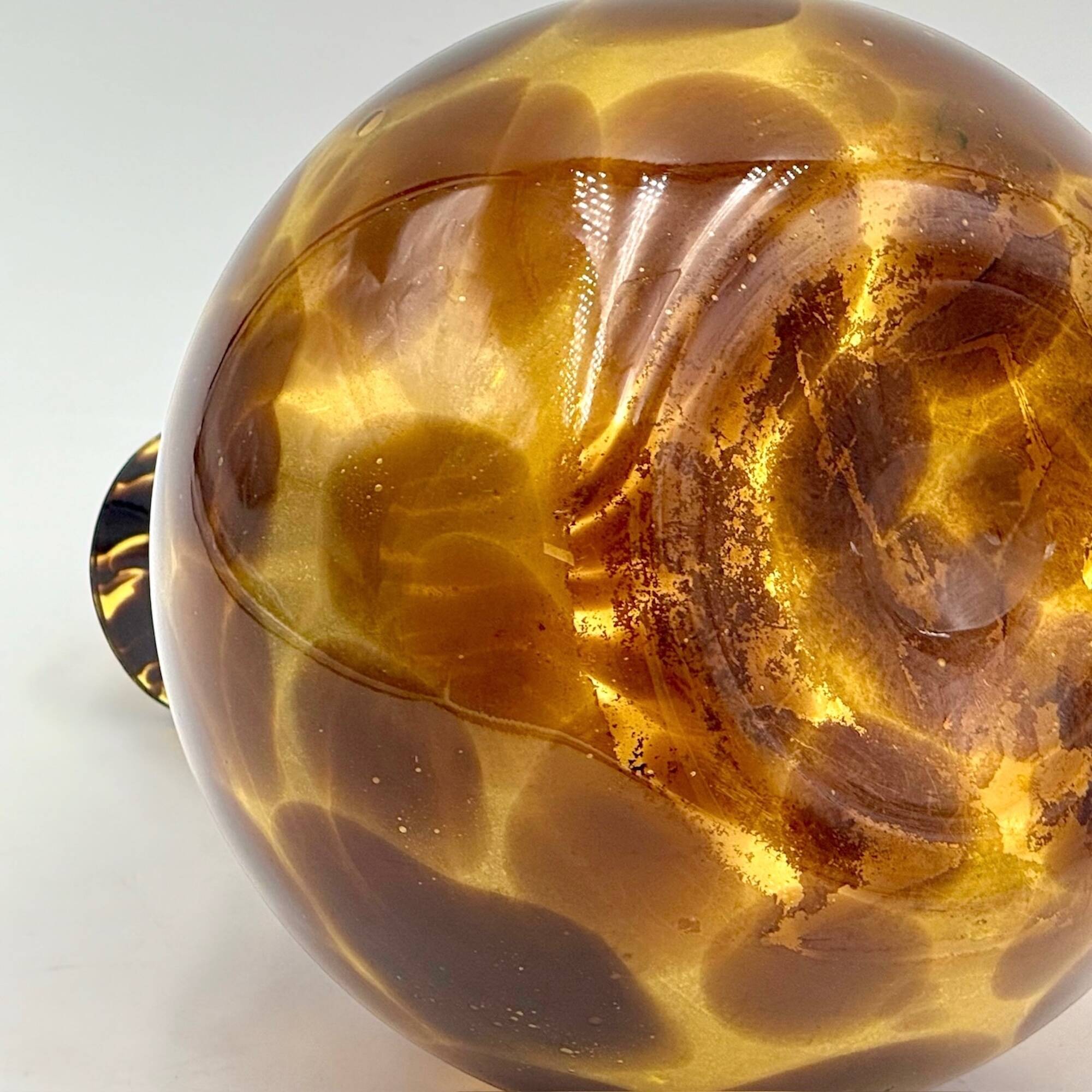 Empoli Blown Glass Vase with Amber and Brown Hues, 1960s