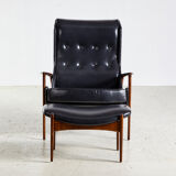 Ib kofod larsen armchair with footrest
