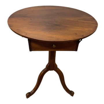 Pedestal table that can be transformed into a small walnut dressing table