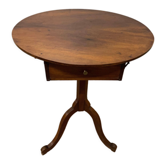Pedestal table that can be transformed into a small walnut dressing table