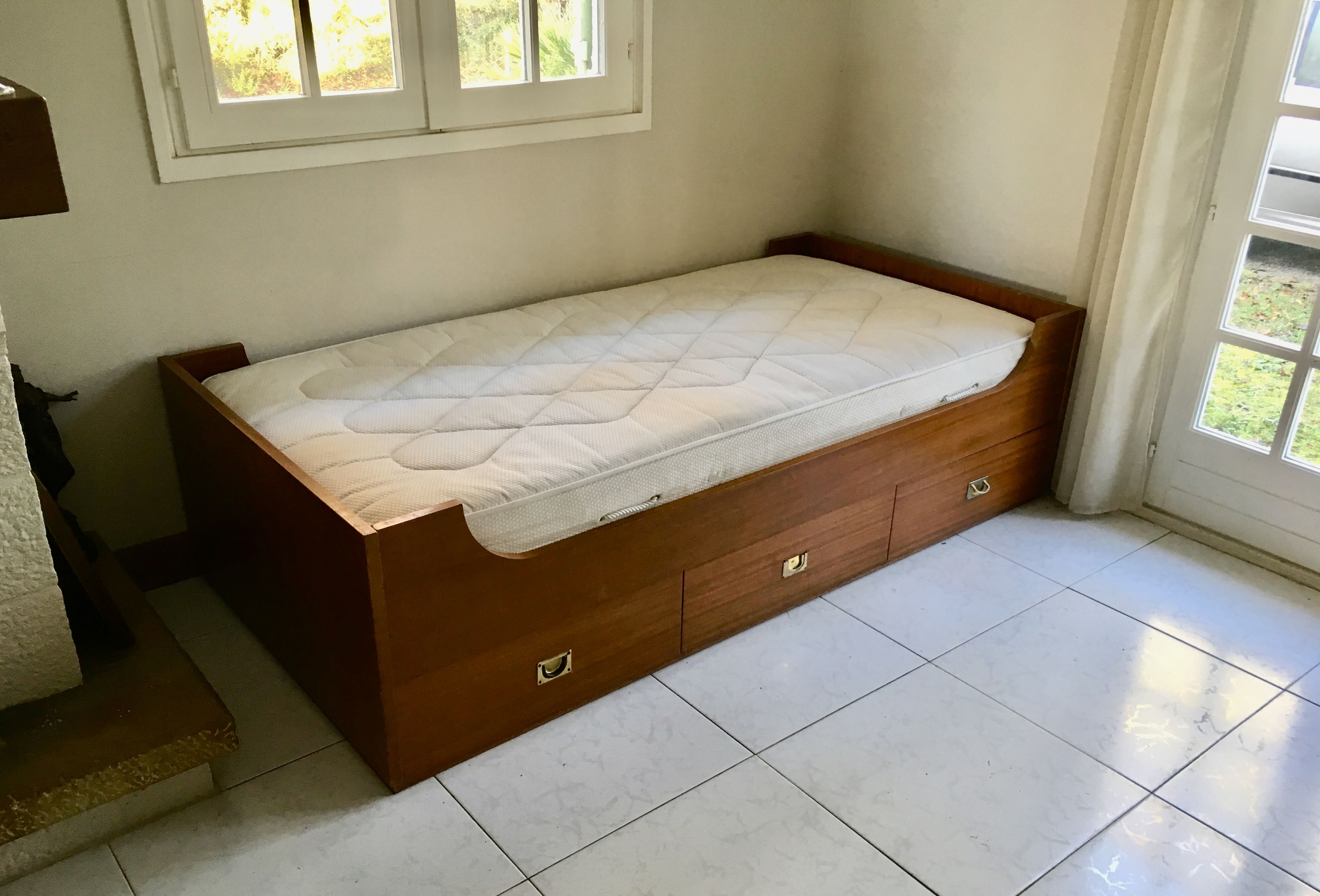 Scandinavian teak bed 70s-80s