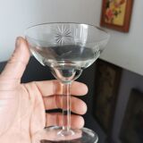 6 vintage crystal champagne glasses