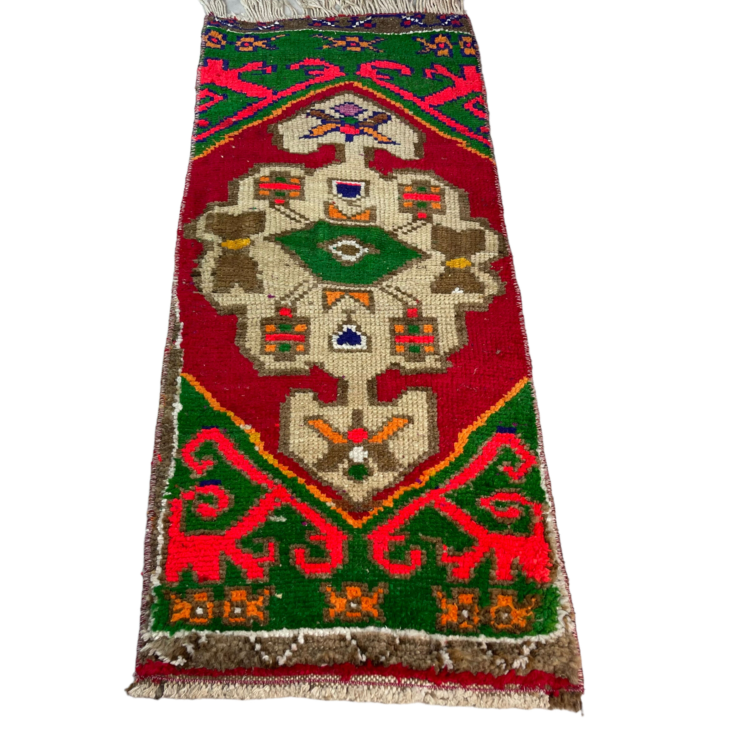 Tapis pastel turc vintage 100 x 43 cm