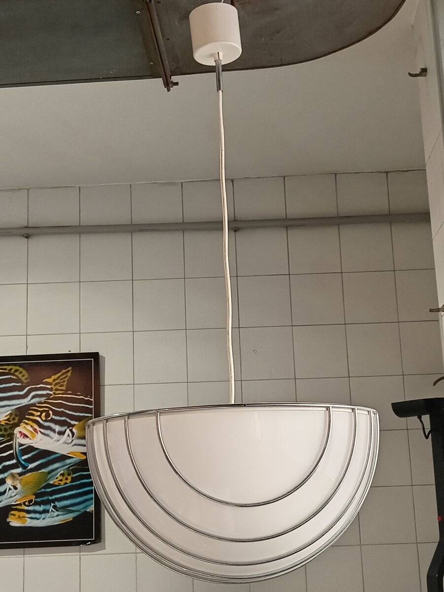 Cage pendant lamp by Adalberto Dal Lago for Esperia, 1970s
