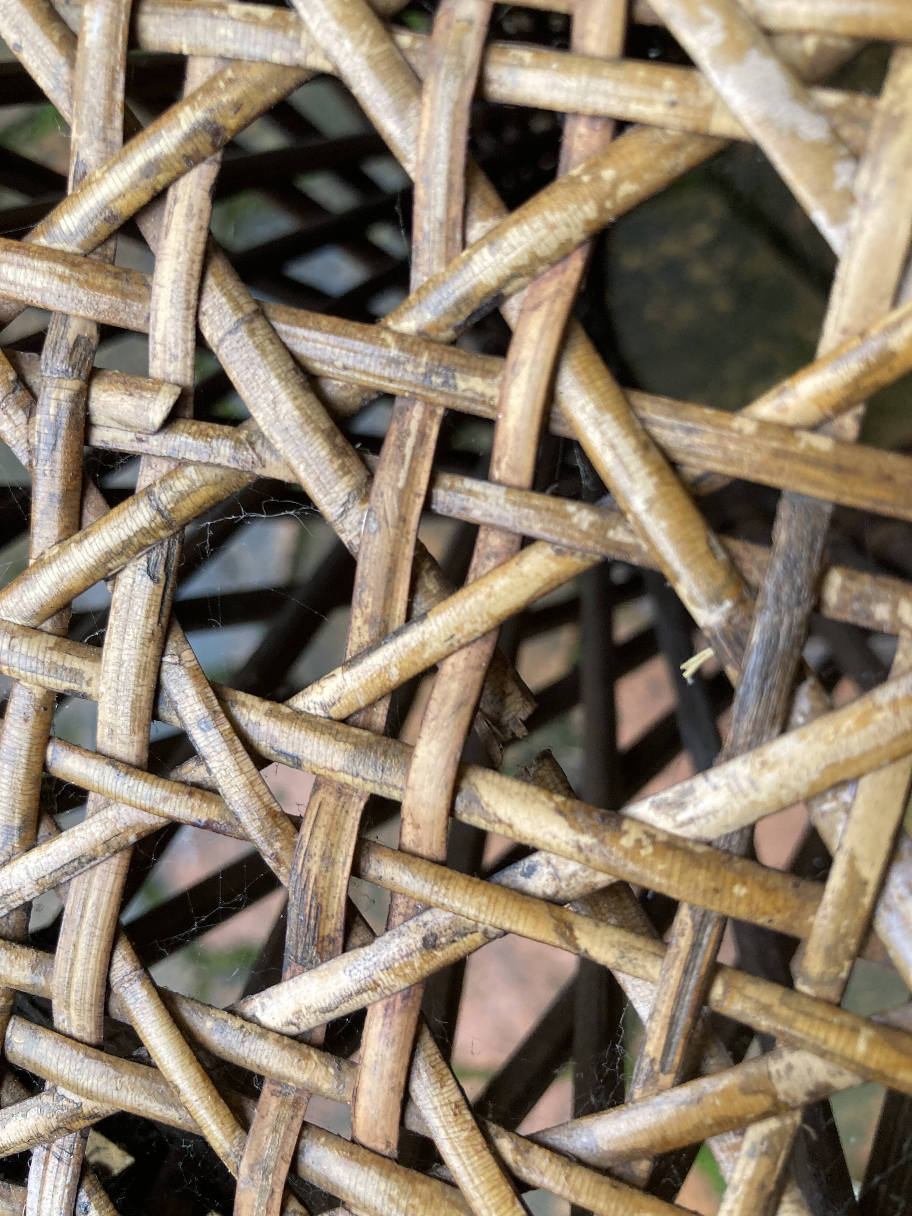 Vintage cane diabolo stool