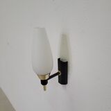 Vintage Arlus wall light in opaline and brass 1950s
