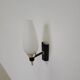 Vintage Arlus wall light in opaline and brass 1950s