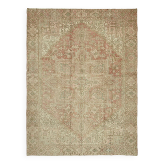 Tapis de laine beige noué à la main des années 1970 246 cm x 326 cm laine beige