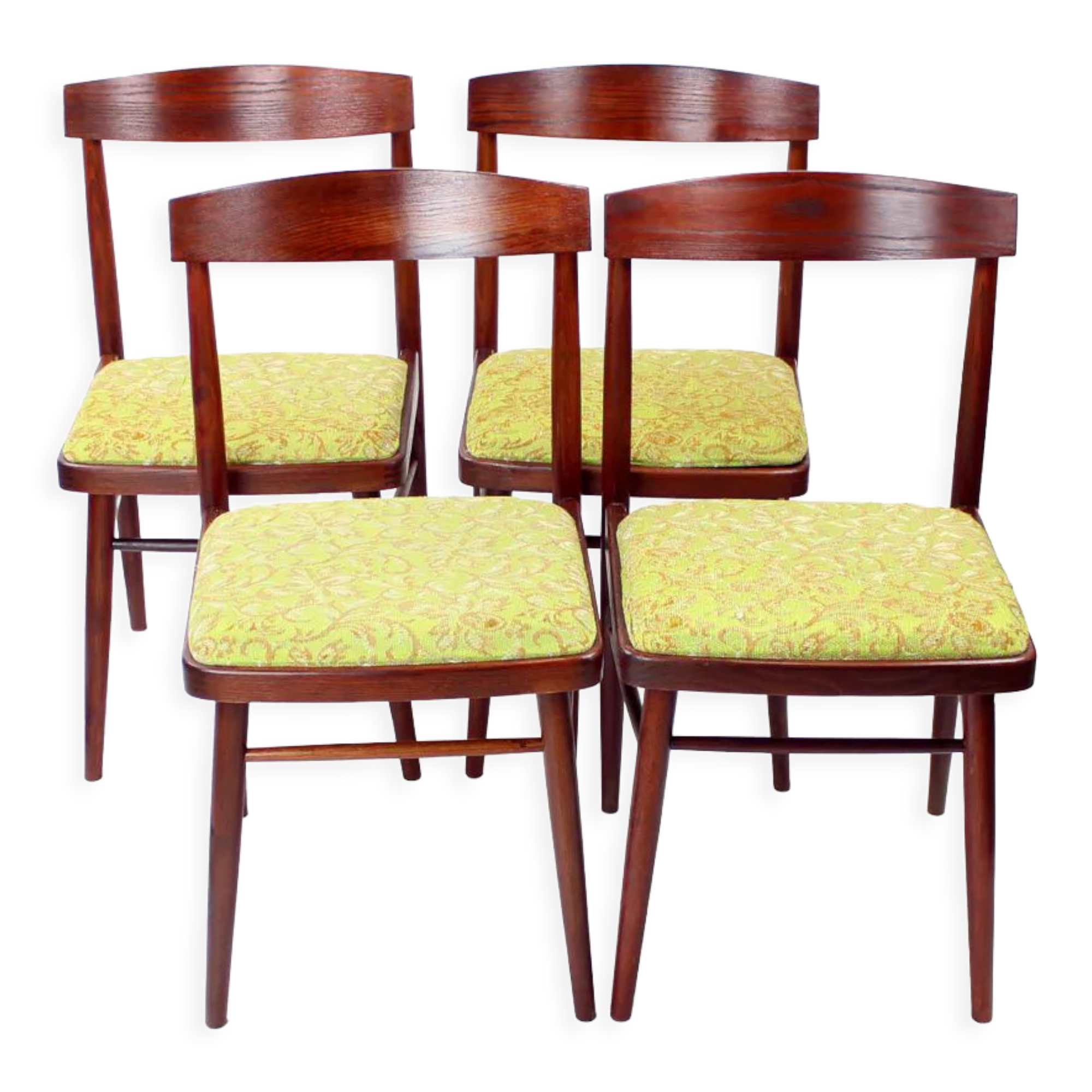 Set of 4 dining chairs in oak by ton, czechoslovakia 1960s