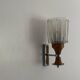 Mid-century glass and brown metal wall light, 1960, Italy