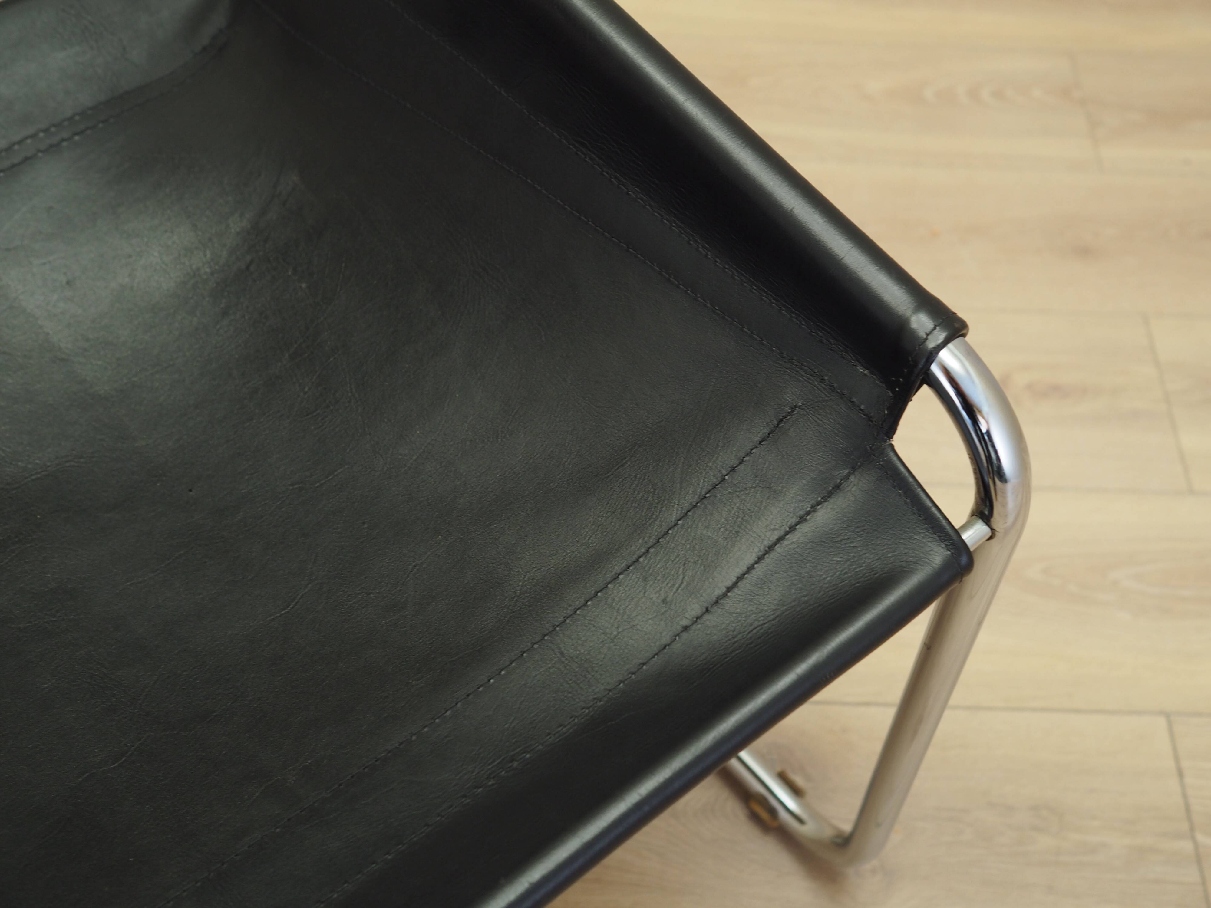 Leather chair, Italian design, 1970s, production: Italy