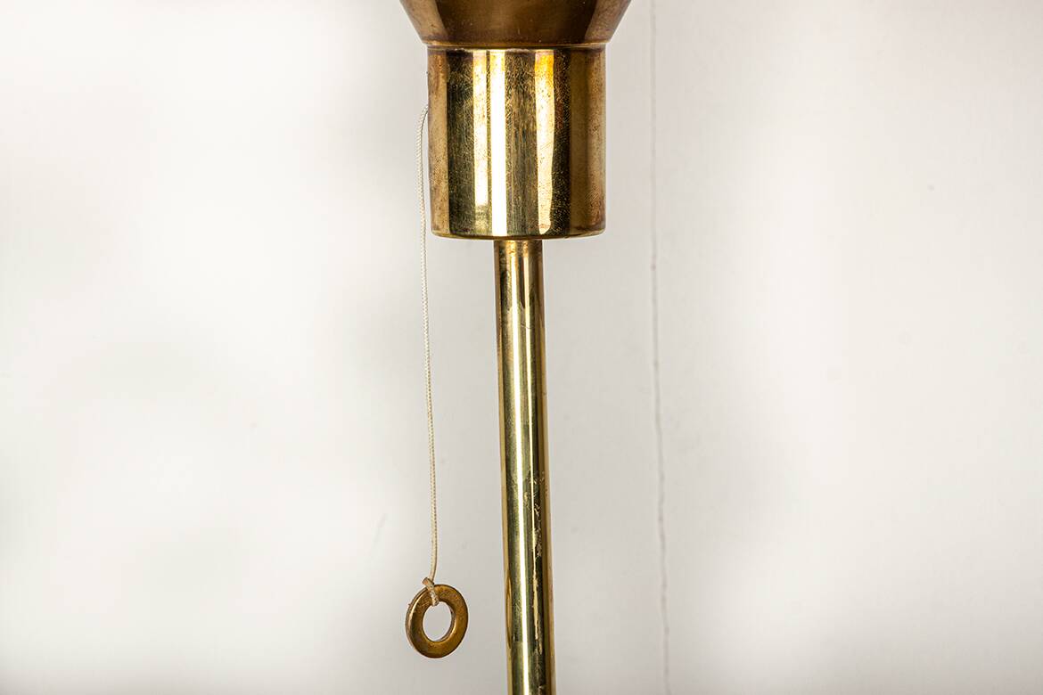 Swedish brass floor lamp, cast iron base, model G 019 by Bergboms 1960