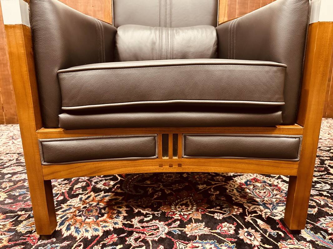 Classic Art Deco Armchair Black High