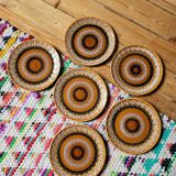 Set of 6 Sarreguemines stoneware dessert plates