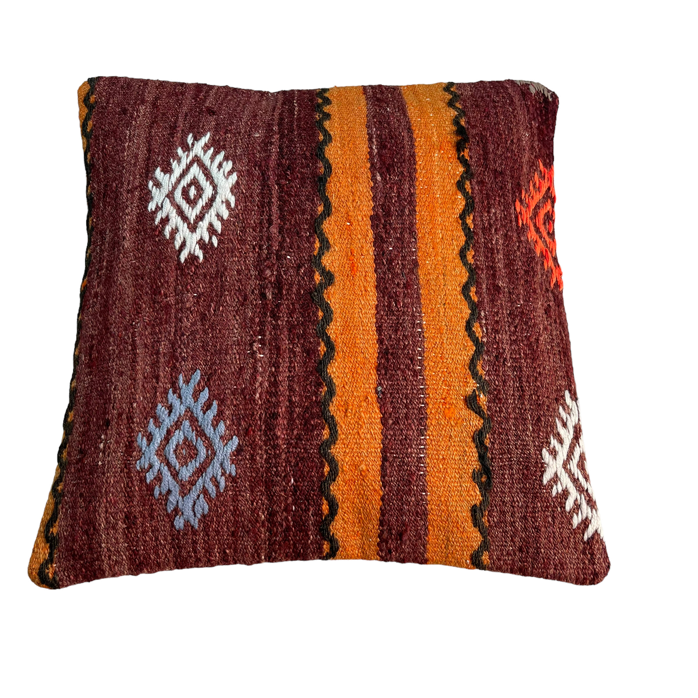 Vintage  Turkish kilim cushion cover , 40 x 40 cm