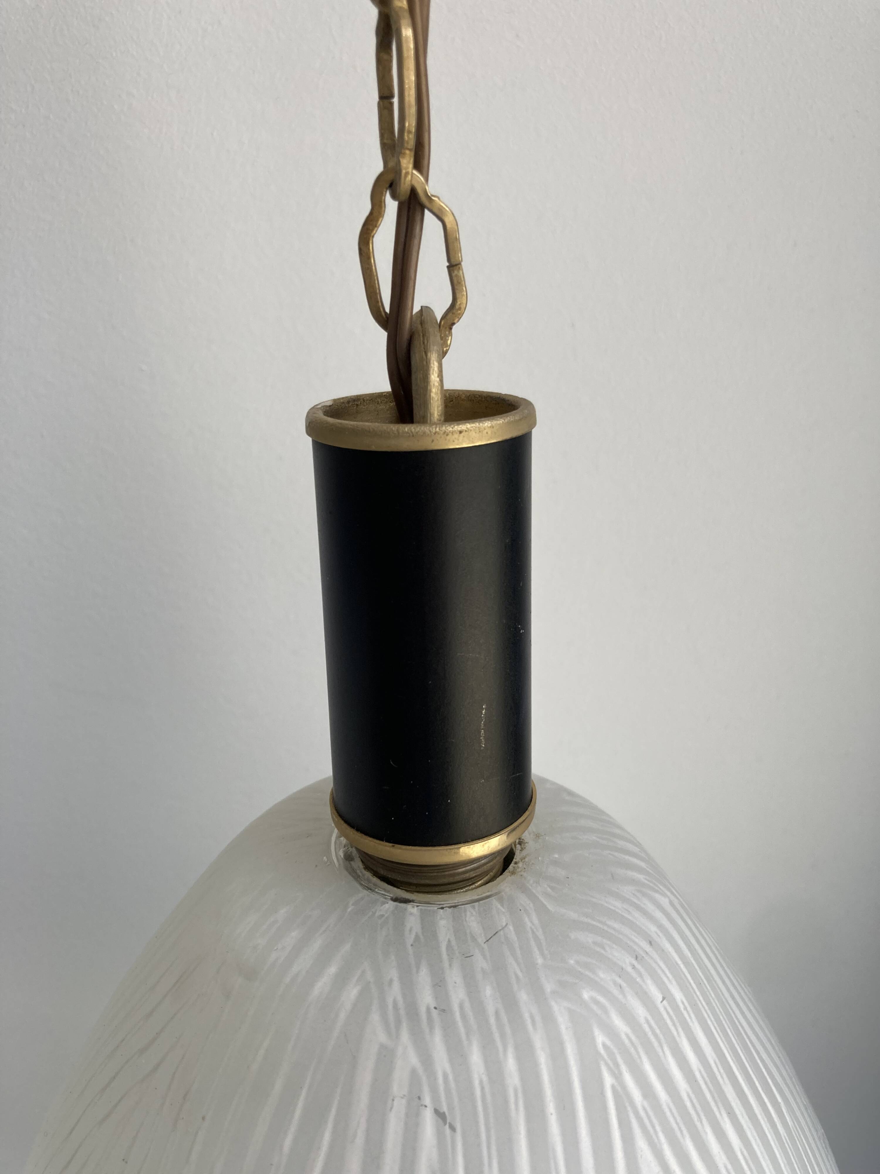 1950s glass globe pendant light