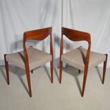 Six scandinavian vintage teak chairs