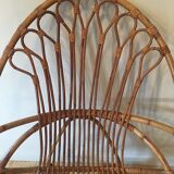 Rattan and wicker armchair 1950