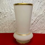 Old white and gold opaline vase
