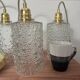Lot de trois suspensions en verre bullé vintage