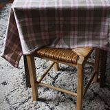 Vintage Red Beige Checkered Tablecloth