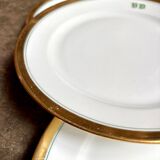 6 dessert plates in gilded Paris porcelain with "VD" monogram