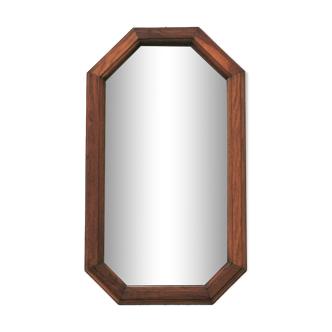 vintage rectangular wooden octagon mirror
