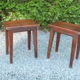 Pair of 60s oak stools or end tables