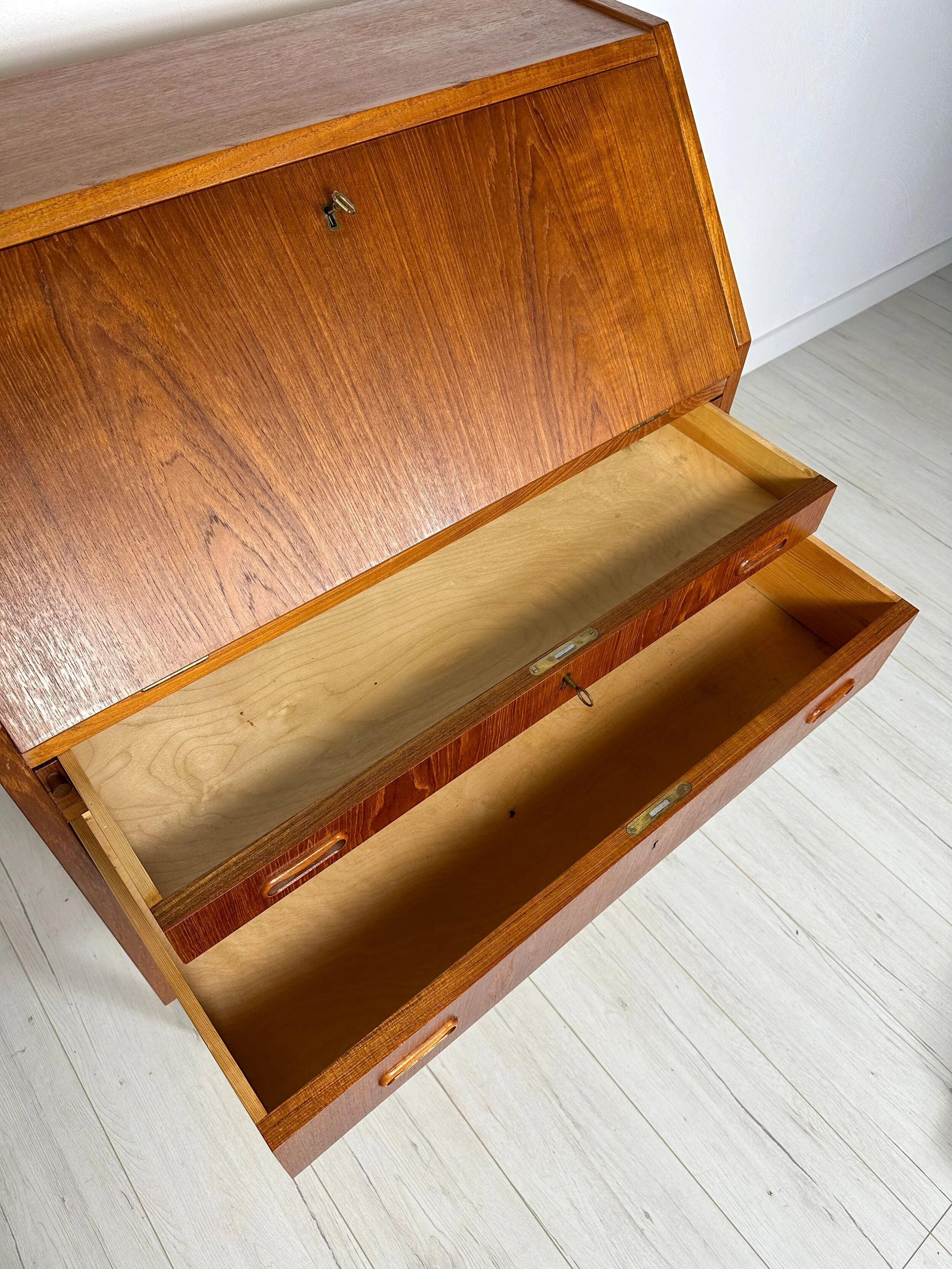 1960s Vintage Mid-Century Danish Teak Secretary