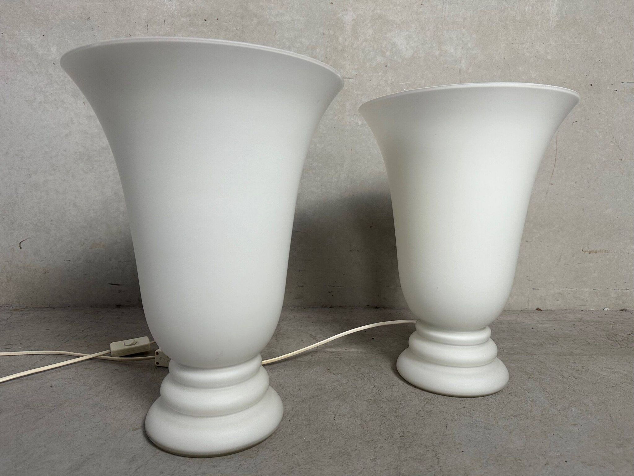 2x vintage opaline vase lamps