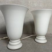 2x vintage opaline vase lamps