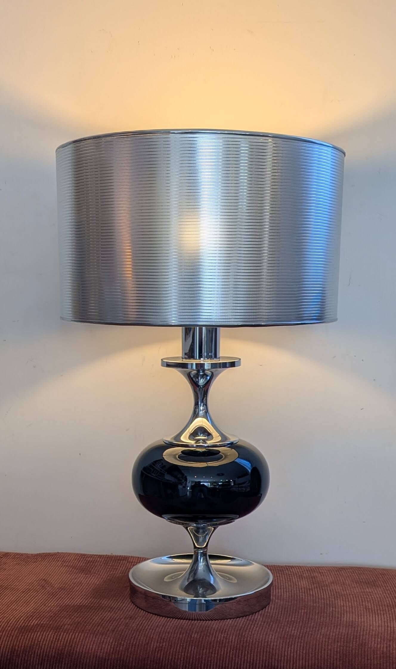 Lampe Space Age en chrome et verre