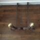 Pair of old cast iron and brass channels