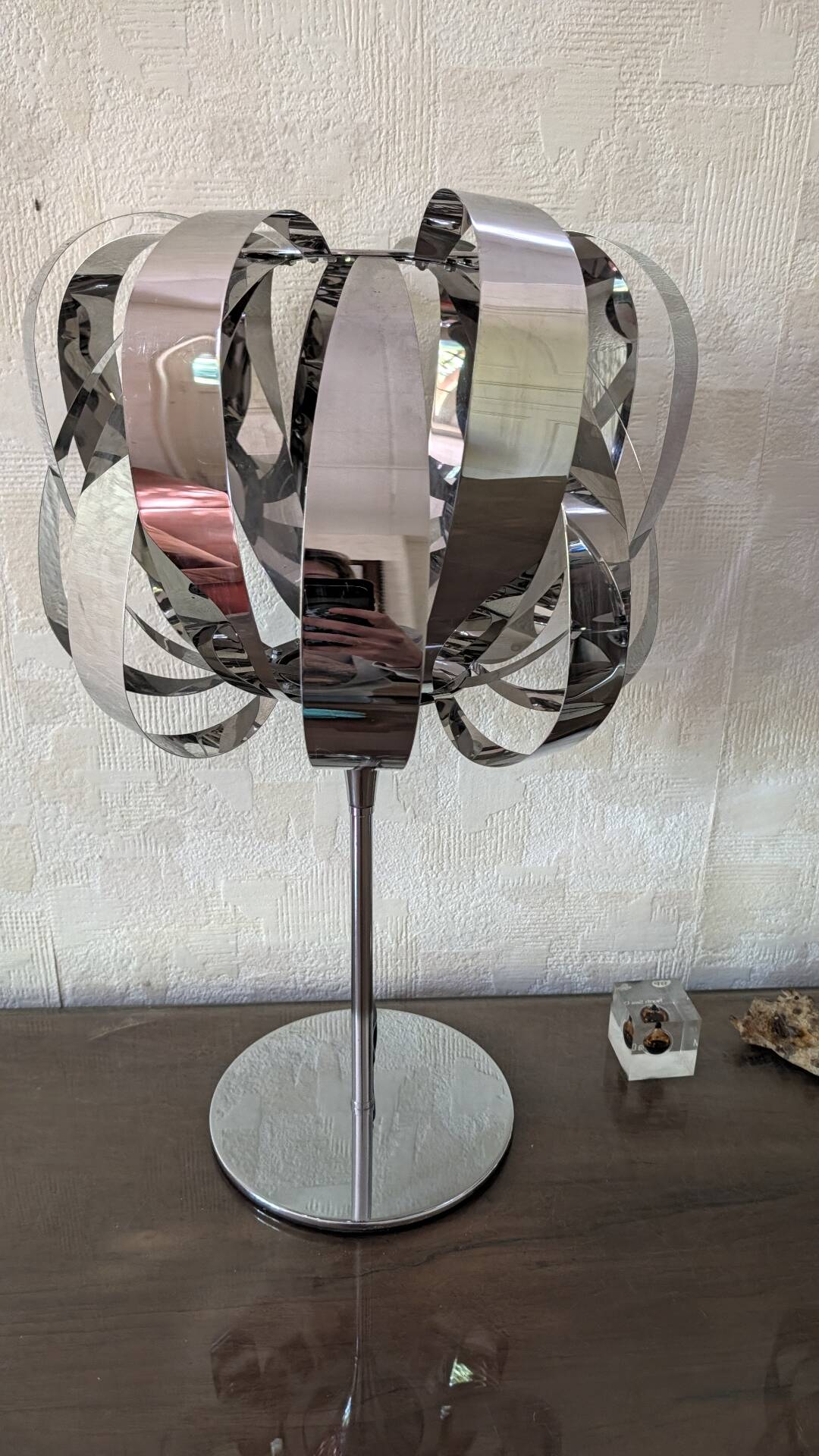 Paire de lampes eres chrome – seylumière– design space age
