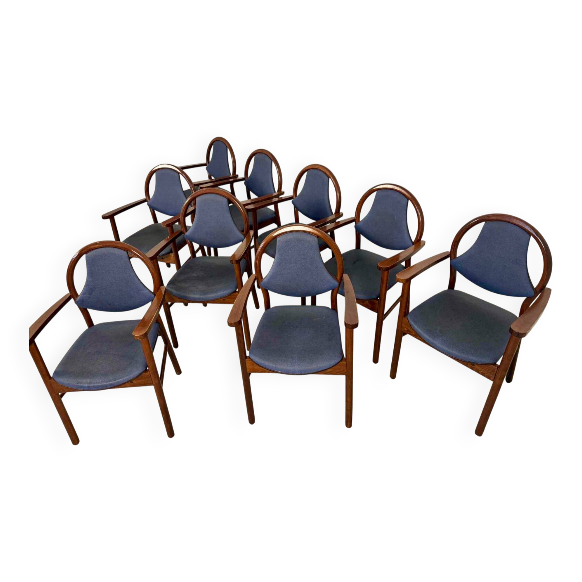Vintage Baumann chairs, set of 9 bridge chairs