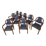 Vintage Baumann chairs, set of 9 bridge chairs