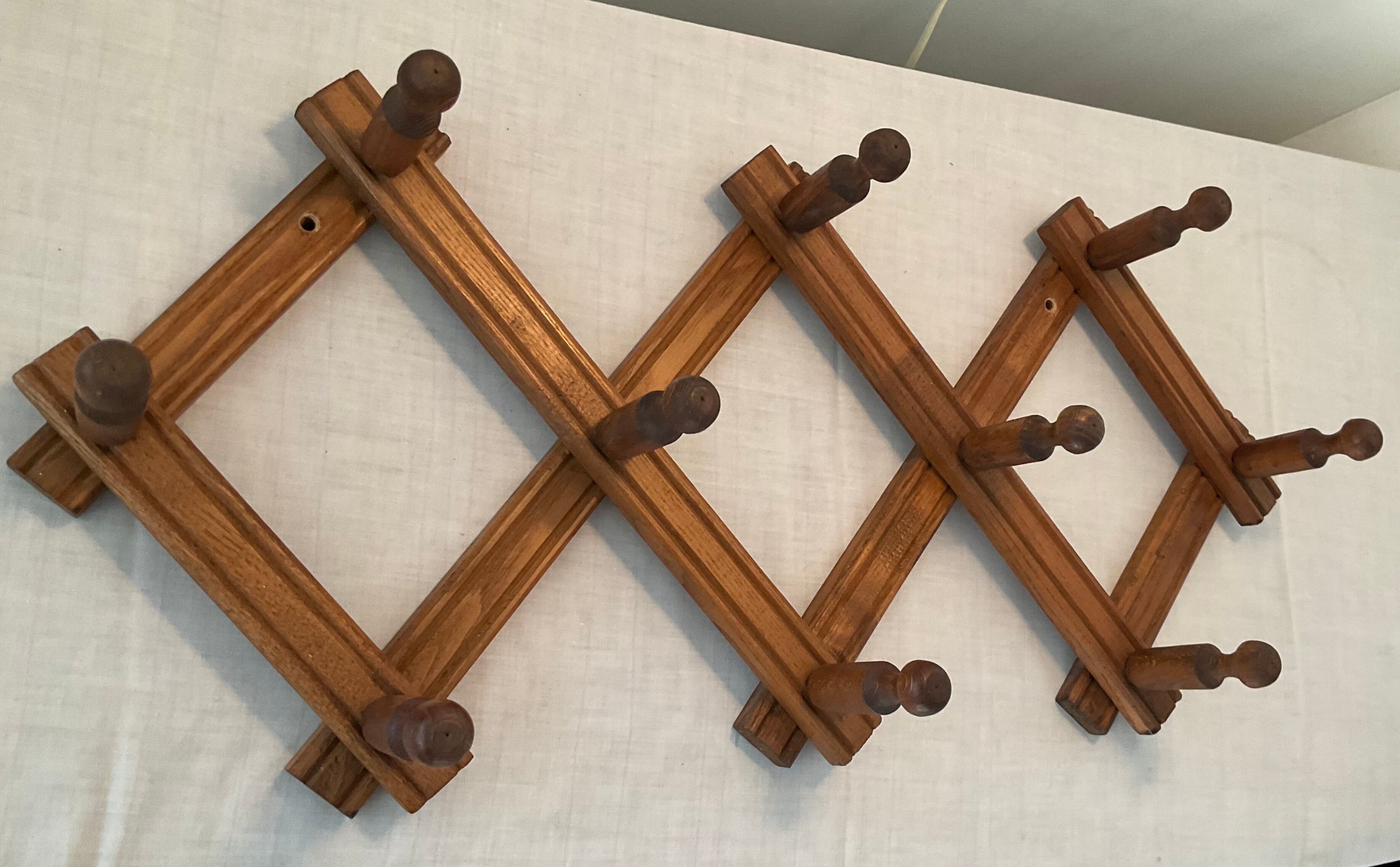 Scandinavian coat rack 10 hooks from the 60s-70s