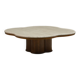 Travertine clover coffee table, 1970s Italy.