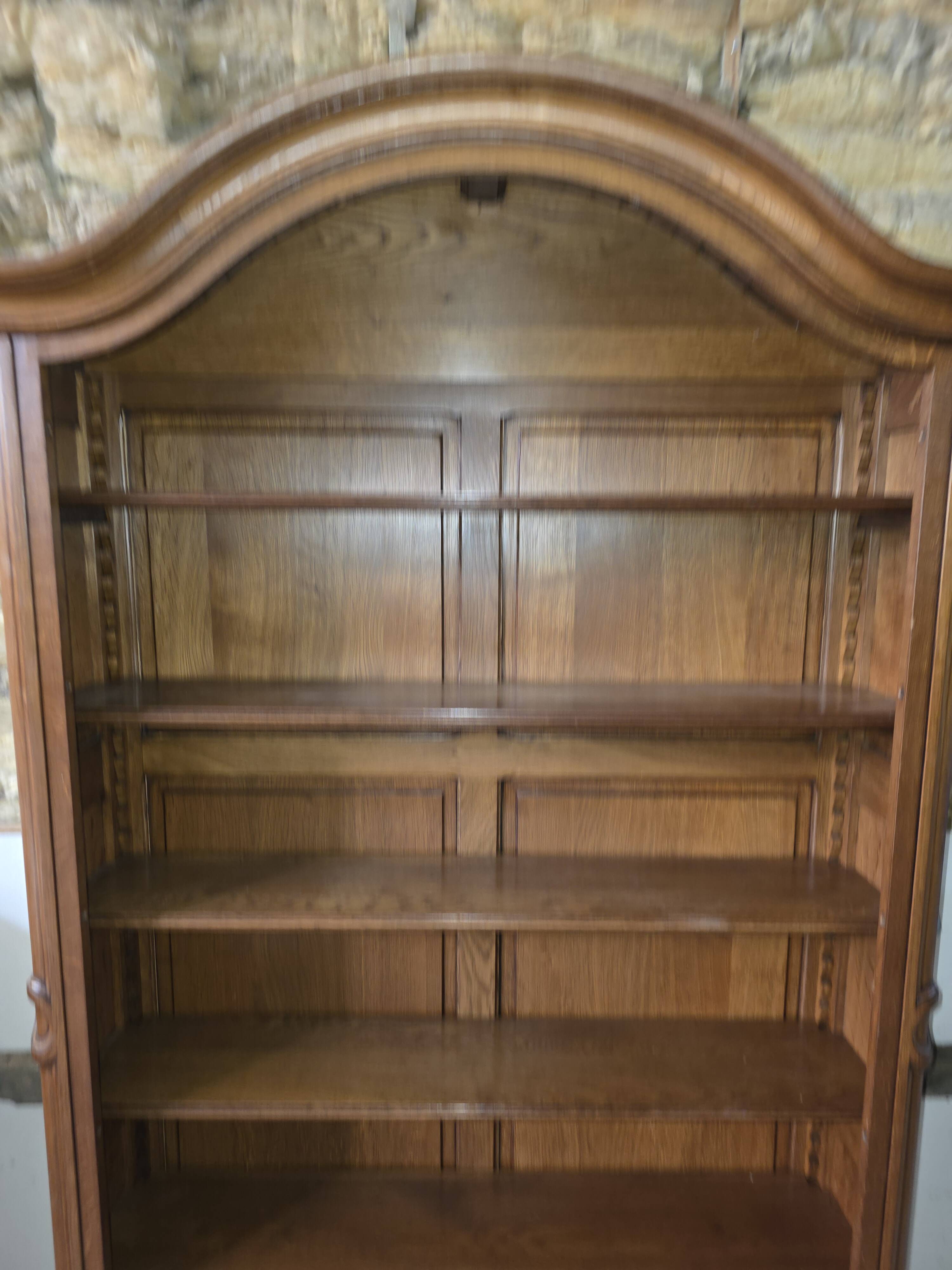Gendarme hat library in solid oak, mid-20th century.