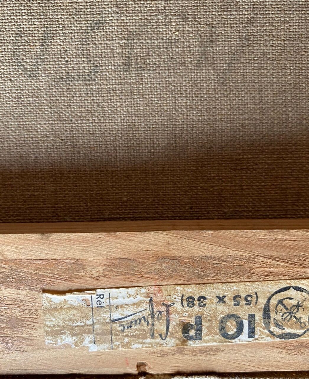 Antique painting, still life with blue vase and flowers, mid-20th century