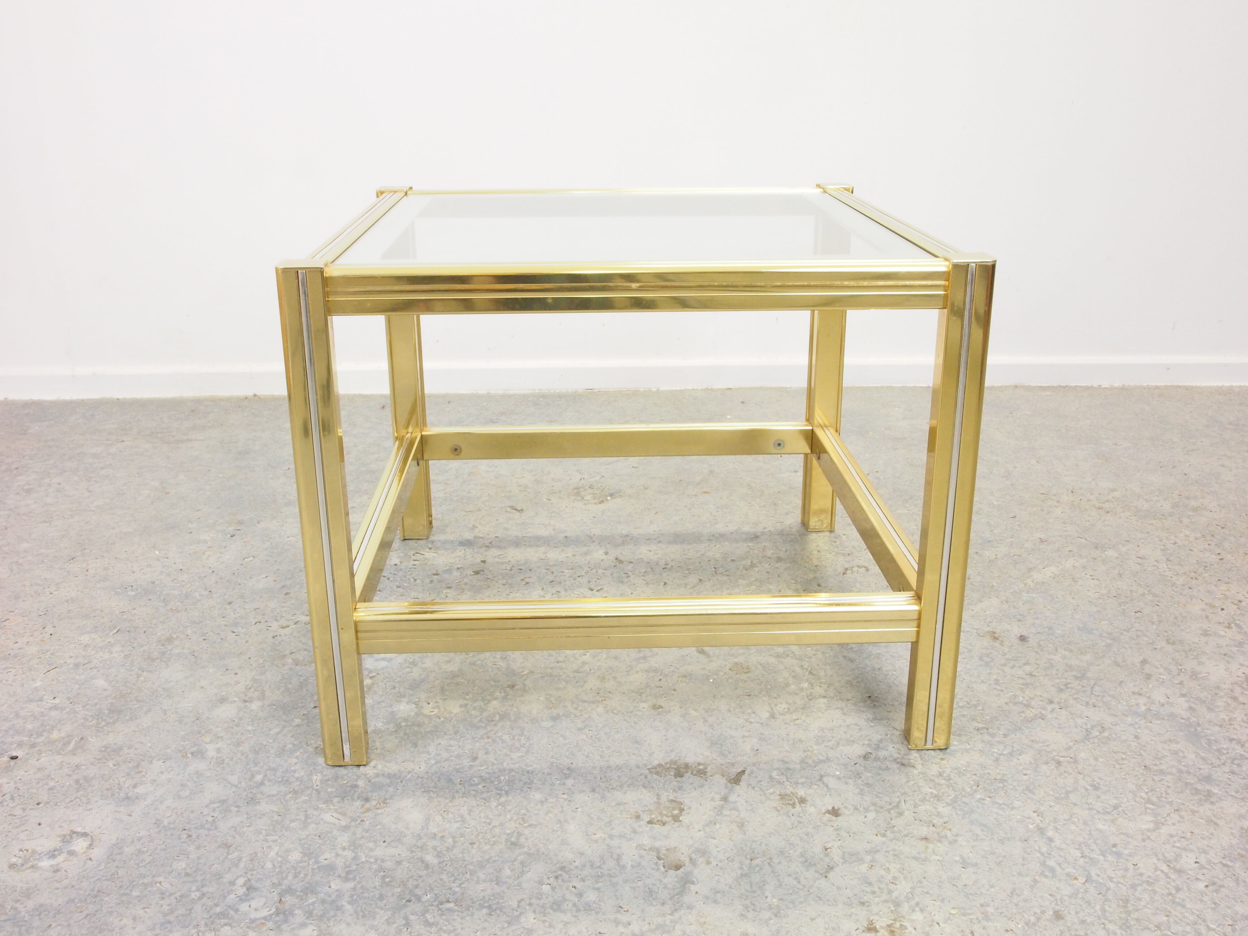 Vintage brass Hollywood Regency sidetable Belgochrom